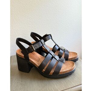 Zodiac Black Strappy Gladiator Chunky Heel Sandals Size 8.5